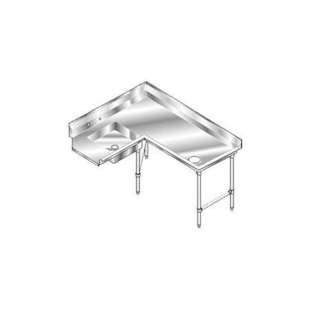Aero Deluxe SS NSF Soiled Corner w/ Right Drainboard - 72 x 60 3SDC-R-72